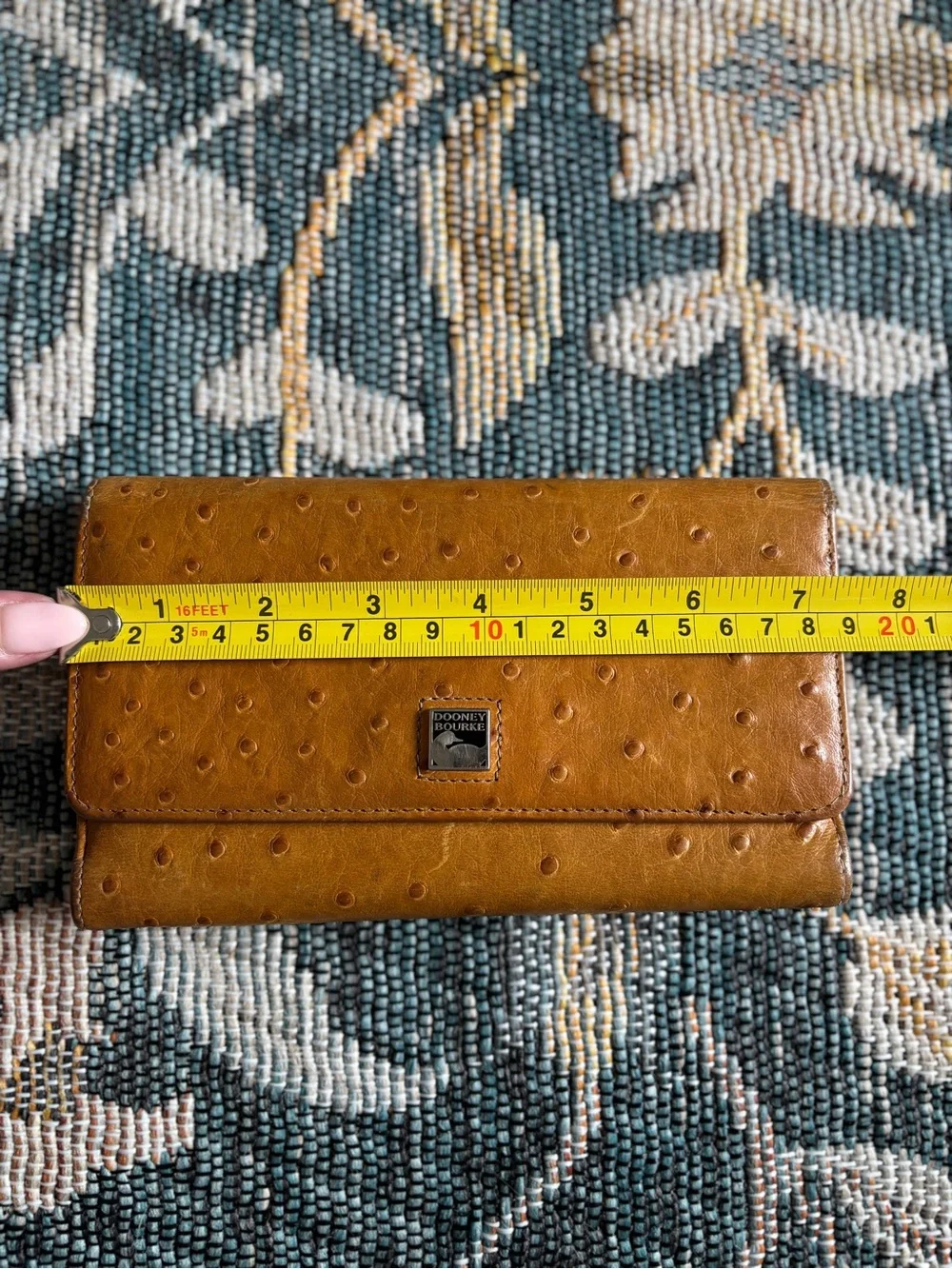 Vintage Dooney & Bourke Ostrich Collection Checkbook Organizer Wallet Billfold